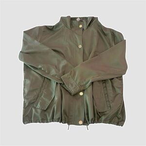 michael kors full zip hooded jacket in green - size xl